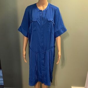 Vera Wang Blue Button-Up Dress size 2XL